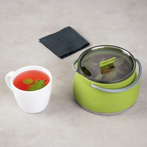 Restaurantware 1L Green Silicone Collapsible Kettle, 20 Pack - Image 6