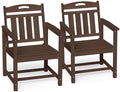 Ciokea HDPE Outdoor Patio Dining Chairs Set of 2, All-Weather, Brown by CIOKEA