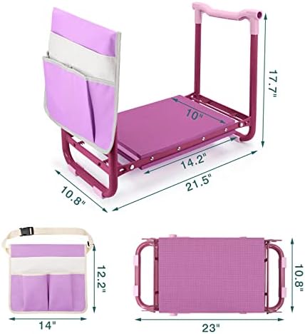 Foldable Garden Kneeler and Seat – 2-in-1 Gardening Stool with a Tool Storage Pouch, Lightweight and Portable for Elderly, Outdoor, Lawn Care - Image 2