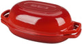 EDGING CASTING Enameled Cast Iron Oval Dutch Oven Pot with Lid, Dutch Oven for Sourdough Bread Baking, Bread Oven, Bread Dutch Oven, Oval Bread Pan, 5qt, Red by EDGINGCOOKWARE