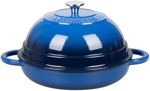 VORRINGARD Cast Iron Enameled Dutch Oven Pot with Lid for Bread Baking, Bread Oven, 6 Quart, Blue by Unknown