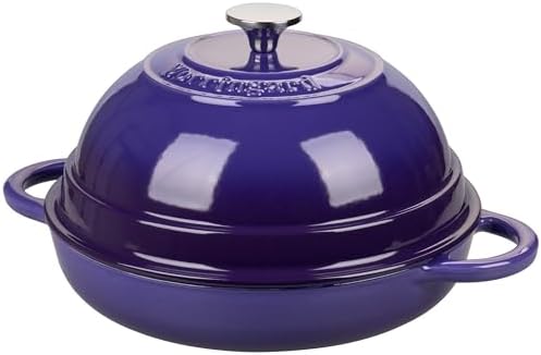 VORRINGARD Cast Iron Enameled Dutch Oven Pot with Lid for Bread Baking, Bread Oven, 6 Quart, Purple - Image 5