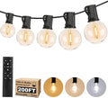 200FT LED Outdoor String Lights with Dimmable 3 Color Lights with Remote by BestChoiceforYourLife