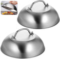 2 Pcs 9 Inch Stainless Steel Griddle Melting Cheese Dome Wok Lids- Commercial Grade Basting and Steaming Cover- Best for Use in Flat Top Grills by Unknown