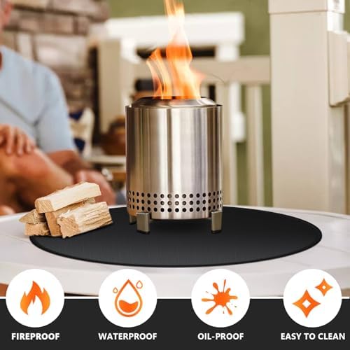 19.5" Fire Pit Mat for Solo Stove Mesa Tabletop Fire Pit, Fireproof Mat for Solo Stove Accessories, Small Under Grill Pad to Protect Your Table, Easy to Clean, Reusable - Image 4