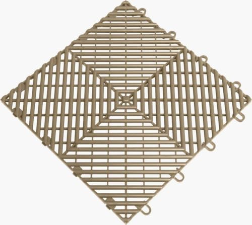SnapLock RaceDeck Free-Flow 12"x12" Interlocking Garage Tiles, 48pk, Beige by BigFloors