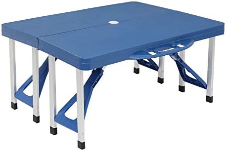 Portable Folding Picnic Table,Outdoor Dining Table,Folding Table and Chair,Kid's Picnic Table,Heavy Duty Camping Picnic Tables,with Umbrella Hole,for Outdoor, Party, Garden, Beach, Backyard (Blue) - Image 4