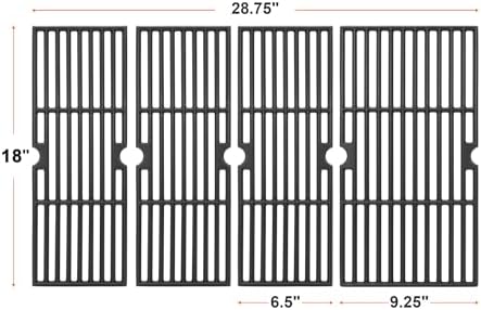 DELSbbq 18" Cast Iron Grill Grates for Charbroil Performance 5 Burner - Image 2