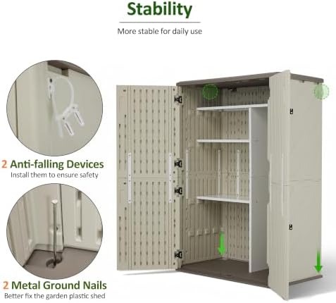 Macrout 50 Cu Ft Outdoor Storage Cabinet with Shelves, Waterproof ST5782 - Image 7