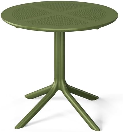 Costaelm Small Patio Table, Outdoor Round Dining Table, Weather Resistant Outside Table for Poolside Deck Lawn Garden Backyard, Olive Green - Image 7
