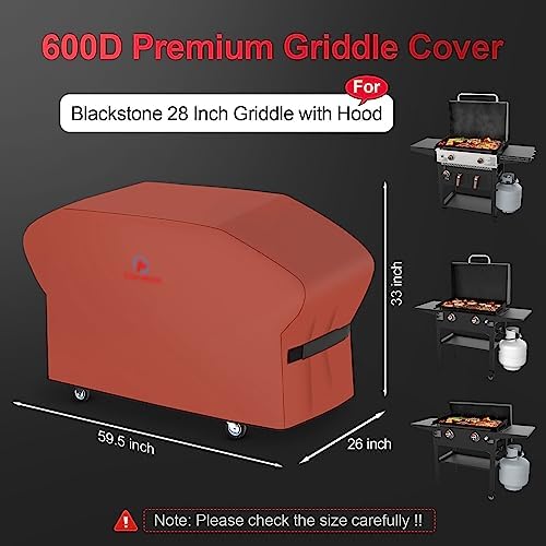 M COMNOVA OUTDOORS 28 Inch Griddle Cover - Blackstone Pro Series Compatible, Heavy Duty Waterproof, Orange - Image 2
