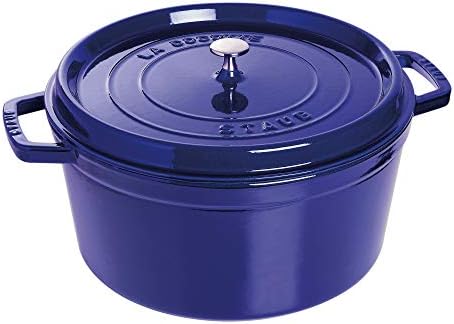 Staub Cast Iron 9-qt Round Cocotte - Dark Blue, Made in France by Unknown