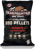 Bear Mountain Mesquite Wood Pellets for Smoker, Grill, & BBQ, 40lb Bag by BearMountainBBQ