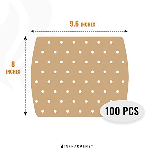 Air Fryer Unbleached Parchment Paper For Ninja Foodi Grill 5-in-1 AG301, 4qt Ninja Foodi Accessories, AirFryer Accessories, 100pcs Air Fryer Liners, Heat Resistant Mat Cookware by INFRAOVENS - Image 5