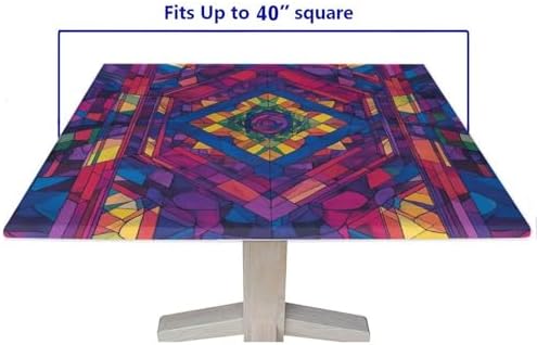 Tablecloth Wipeable, Mandala Madness Pattern Printed on Polyester Patio Bench Cover, Perfect for Everyday Use Home Decor, Fit for 40" x 40" Square Tables - Image 5