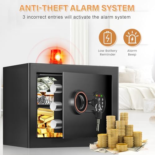 1.0 Cub Small Safe for Home, Mini Safe Box for College Dorm Room - Image 4