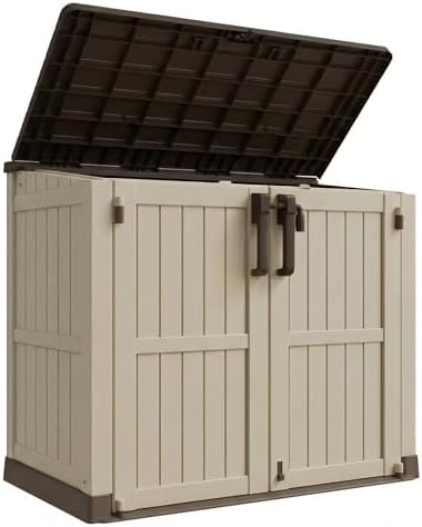 LHBcraft Waterproof Outdoor Storage Box 36 Cu Ft with Lockable Doors,Portable Outdoor Storage Shed,Horizontal Outdoor Storage Cabinet for Garden,Easy to Assemble by LHBcraft-US