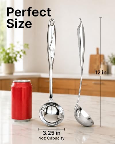 Zulay Kitchen Stainless Steel Soup Ladle - 13” Large Ladle for Soups, Stews & Sauces - Durable, Heat-Resistant, Rust-Proof & Dishwasher Safe Kitchen Utensil with Ergonomic Handle - Image 2