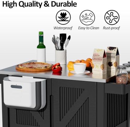 Spurgehom Outdoor Grill Cart with Storage,Movable Grill Table - Image 6