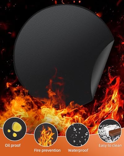 36" Round Fireproof Grill Mat for Deck & Patio, Double-Sided Silicone Coated Fiberglass, Heat Resistant Up to 2000°F, Reusable Under Grill Deck Protector for Fire Pit, Smokeless Stove, Outdoor BBQ - Image 4
