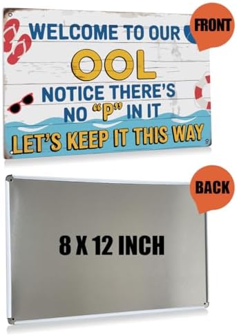 BEASTZHENG Pool Rules Decoration Funny Pools Deck Accessories Outdoor Decor - Image 2