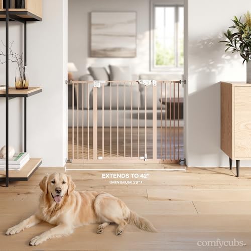 Comfy Cubs Baby Safety Gate Adjustable 42"x1.9"x30" Blush Pet Gate - Image 4