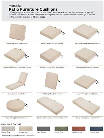 Classic Accessories Montlake Water-Resistant 19 x 20 x 4 Inch Patio Lounge Back Cushion, Antique Beige, Outdoor Loveseat Cushions - Image 6