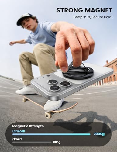 Lamicall Magnetic Phone Grip for MagSafe - Ultra Soft Finger Silicone Loop - Image 4