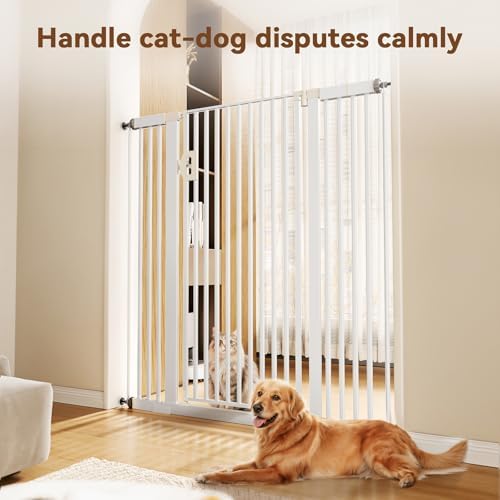 Fldofaves Extra Tall Pet Gate, 57" Cat Gate for Doorway, Pressure Mounted Auto Close Dog Gate, Ultra Narrow Bar Spacing No Drill Gate for Stairs, Doorways, Hallways, Fits 29.5"-43" Openings - Image 4