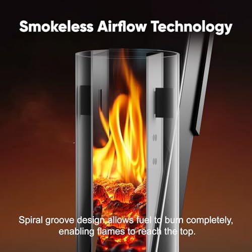 Rayzi 58 Inch Rocket Stove，Decorative Wood Pellet Heater，Outdoor Fireplace - Image 7