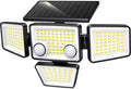 LYWALT Solar Outdoor Lights - 3000LM 188 LED Motion Sensor Outdoor Lights, 4 Heads Security Light,IP65 Waterproof, Easy Install,270°Wide Angle Flood Wall Light with 3 Modes for Backyard Yard by LYWALT