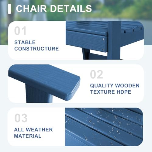 FUNBERRY Outdoor Dining Chairs Set of 4, HDPE Patio Chairs for Outside - Image 3