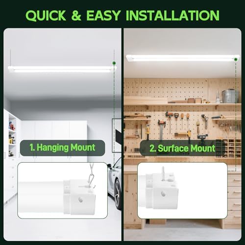 Hlite 4FT LED Shop Lights with Power Cord 5500LM,3 Power Level&3CCT,2 Pack - Image 5