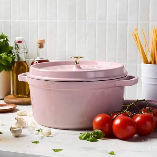 Staub Cast Iron Round Dutch Oven, Made in France, 7-qt, Peony Pink - Image 2