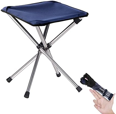 Lightweight Backpacking Stool, 13.8in Portable Folding Chair with Carry Bag by KOKSRY