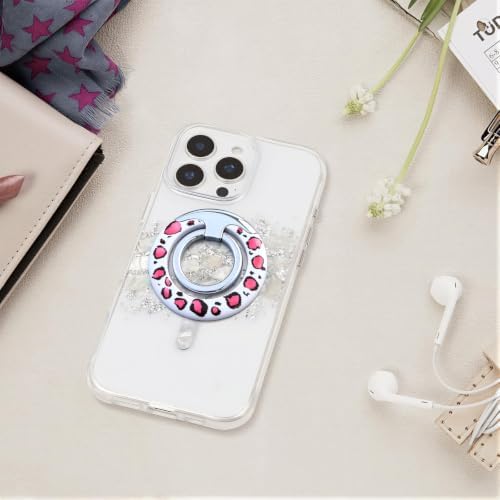 Magnetic Phone Ring for MagSafe Grip, Super Magnet Twinkle Design Ring Holder Stand, MagSafe Accessory for iPhone 17/16/15/14/13 Pro Max Plus，Pink Spots - Image 7