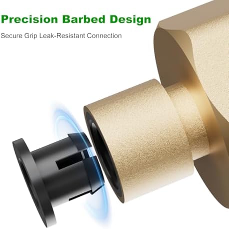 1/4 Inch Brass Drip Irrigation Connector, Barbed Brass Fitting for 1/4" Tubing, Leak-Resistant Adapter for Garden & Drip Irrigation Systems, 2 Pack - Image 4