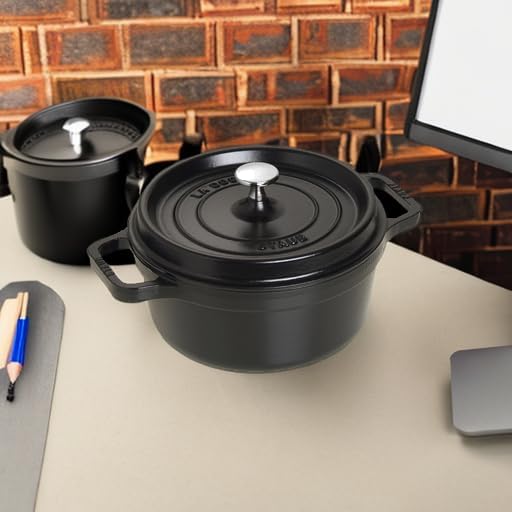 STAUB Cast Iron Round Cocotte, Dutch Oven, 2.75-quart, serves 2-3, Made in France, Matte Black - Image 5