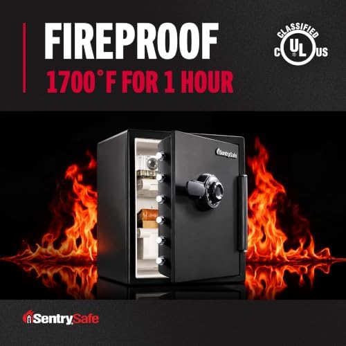 SentrySafe Black Fireproof Waterproof Floor Safe with Dial Combination Lock for Home or Office, 2.05 Cubic Feet, SFW205CWB - Image 2