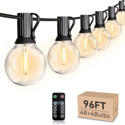 HISTAR 96FT LED Dimmable Outdoor String Lights with Remote by HistarDirect