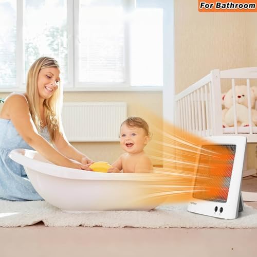Radiant Space Heater, Portable Electric Heater, Infrared Heaters for Indoor Use, Halogen Heater for Garage Office, Foldable Holder, Overheat and Tip-over Protection, ETL Listed - Image 7