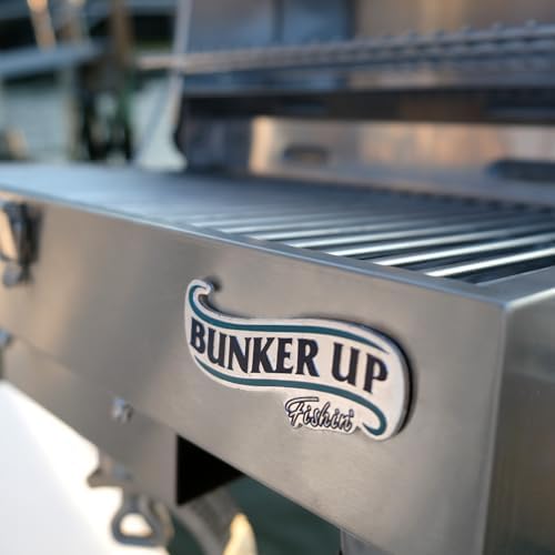 Bunker Up Fishin Stainless Steel Boat Grill with Rod Holder Mount - Great for Boating and Camping - Portable Tabletop BBQ Grill, 12000 BTU Burner, 277 sq.in Grilling Space and 87 sq.in Warming Rack - Image 6