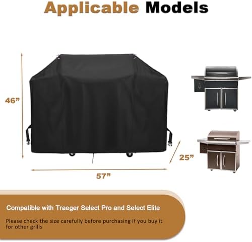 Pellet Grill Cover for Traeger Select Series, 57" L x 25" W x 46" H - Image 2