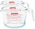 Pyrex 4-Cup Glass Measuring Cup For Baking and Cooking, Dishwasher, Freezer, Microwave, and Preheated Oven Safe, Essential Kitchen Tools (Pack of 2) by Pyrex