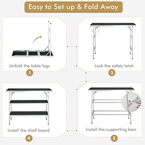 COSTWAY Folding Picnic Camping Table, Portable Camping Table with Carry Bag - Image 6