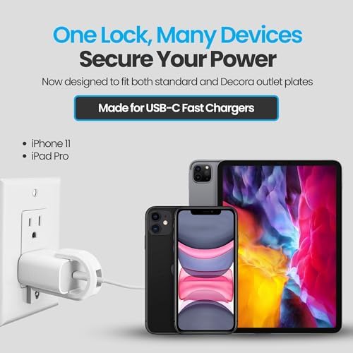 Lock Socket USB-C Fast Charger Lock- Anti Theft Chid-Safe. Firmly Secures iPhone Chargers from Unplugging w/Security Screw. for Apple iPhone 16/15/14/13/12/11/ X/MAX/XR, Made in USA - Image 2
