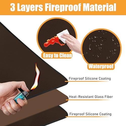 TOHONFOO Heat Resistant Mats for Countertop & Air Fryer, 29.5x21 in, Coffee - Image 2