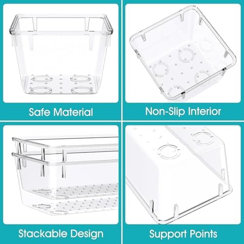 StorMiracle 28 PCS Clear Plastic Drawer Organizers Set, 4 Size Desk Drawer Organizer Trays for Makeup, Jewelry, Kitchen Utensils, Gadgets and Office Accessories - Image 3
