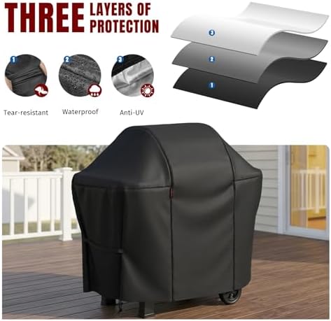 SHINESTAR 49-52in Grill Cover,Windproof with Magic Tape & Drawstring Bottom - Image 5