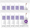 simplehuman Code K 200 Count Custom Fit Liners, Drawstring Kitchen Trash Bags, One-by-One Mess-Free Dispense, Extra Thick & Double Seamed, 50% PCR Plastic, 30-45 Liter / 8-12 Gallon, White by Unknown